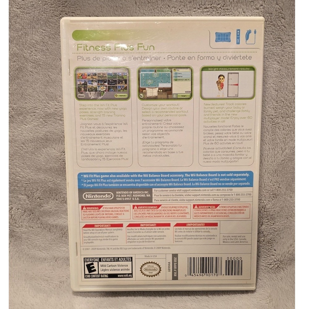 Nintendo Wii Fit Plus Game with Manual and Case UNTESTED - Picture 2 of 4